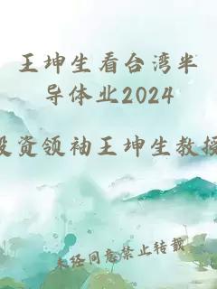 王坤生看台湾半导体业2024
